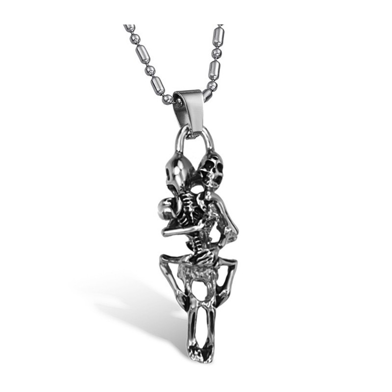 Collar De Titanio Con Calavera Para Hombre De Calidad Estable