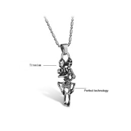 Collar De Titanio Con Calavera Para Hombre De Calidad Estable