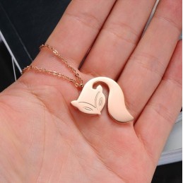 Collar De Titanio Con Forma De Zorro Para Mujer, Completo En Especificaciones