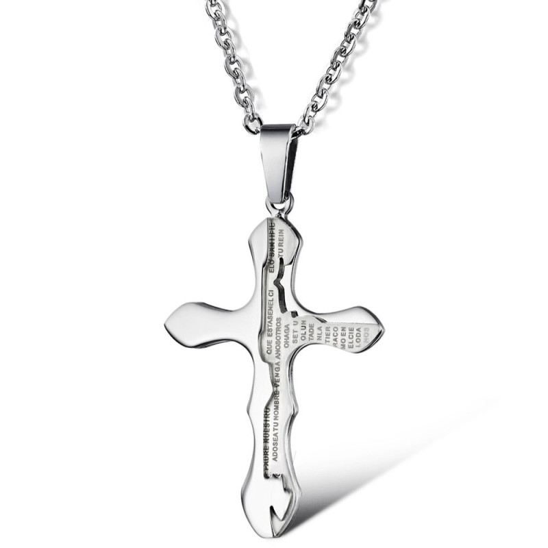 Collar De Titanio Con Cruz Fácil De Usar
