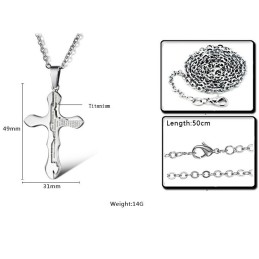 Collar De Titanio Con Cruz Fácil De Usar