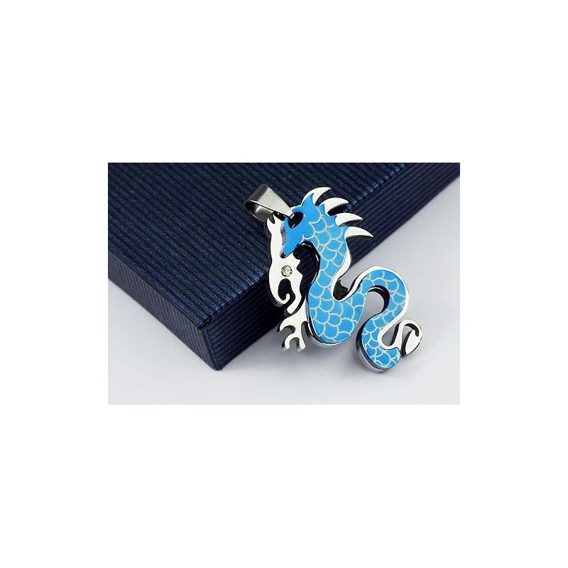 Colgante Y Collar De Titanio Puro De Moda Para Hombre Con Diseño De Dragón