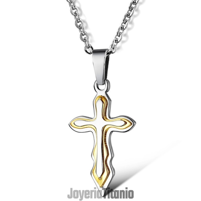 Collar De Titanio Con Cruz Femenina De Alta Calidad