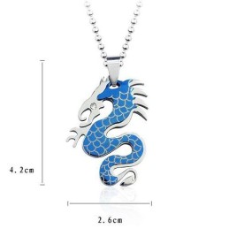 Colgante Y Collar De Titanio Puro De Moda Para Hombre Con Diseño De Dragón