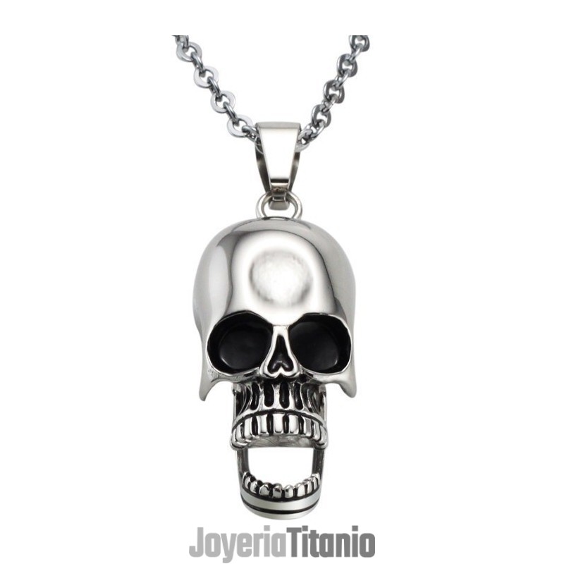 Collar De Titanio Con Calavera De Calidad Estable Collar De Titanio Con Calavera De Calidad Estable