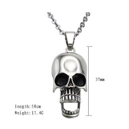 Collar De Titanio Con Calavera De Calidad Estable