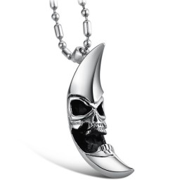 Collar De Titanio Con Forma De Luna Para Hombre De Alta Calidad