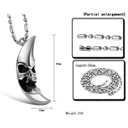 Collar De Titanio Con Forma De Luna Para Hombre De Alta Calidad