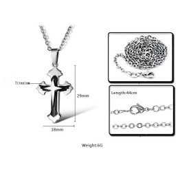 Collar De Titanio Con Cruz Masculina De Calidad Estable