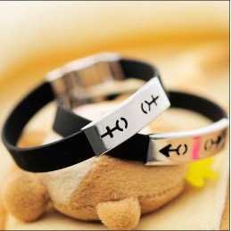 Pulseras De Titanio Con Símbolo Para Parejas De Hombres Y Mujeres