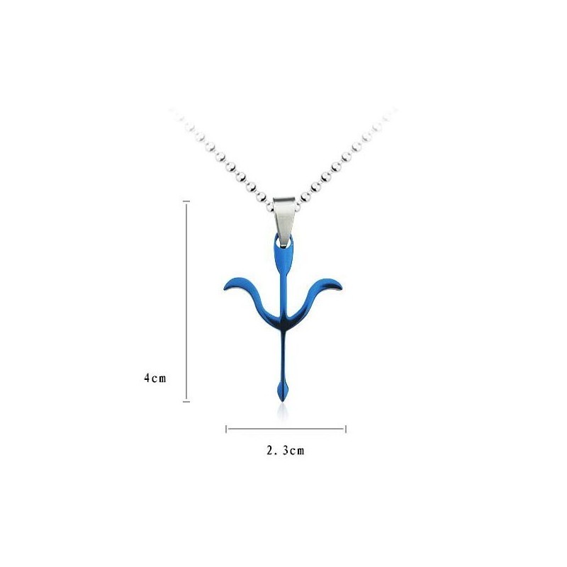 Colgante Y Collar De Titanio Azul Con Flecha De Cupido Colgante Y Collar De Titanio Azul Con Flecha De Cupido