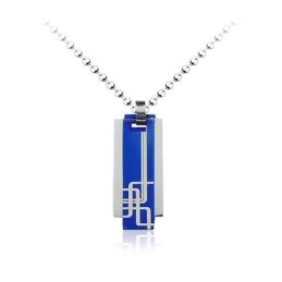 Collar De Titanio Puro Con Patrón De 3 Piezas Para Hombre, Cadena Gratis