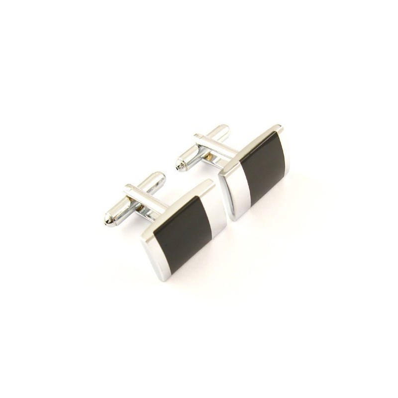 Gemelos Oblongos De Titanio Y Esmalte Negro Gemelos Oblongos De Titanio Y Esmalte Negro