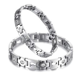 La Reina De La Pulsera De Titanio De Calidad Para Amantes Con Diamantes De Imitación.