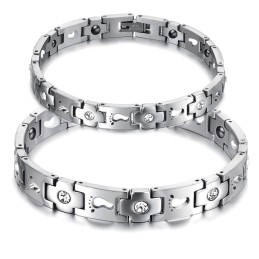 La Reina De La Pulsera De Titanio De Calidad Para Amantes Con Diamantes De Imitación.