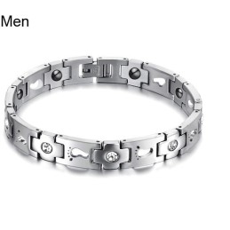 La Reina De La Pulsera De Titanio De Calidad Para Amantes Con Diamantes De Imitación.