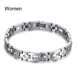 La Reina De La Pulsera De Titanio De Calidad Para Amantes Con Diamantes De Imitación.