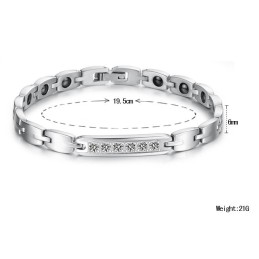 Pulsera De Piedra Imán De Titanio De Calidad Confiable Y Saludable Para Amantes Con Diamantes De Imitación.