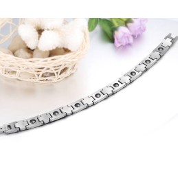 Pulsera De Titanio De Calidad Superior Para La Salud Con Diamantes De Imitación Para Amantes.