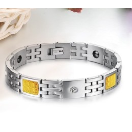Pulsera De Piedra Imán De Titanio De Calidad Superior Para La Salud Con Diamantes De Imitación Para Amantes.