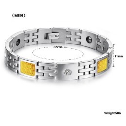 Pulsera De Piedra Imán De Titanio De Calidad Superior Para La Salud Con Diamantes De Imitación Para Amantes.