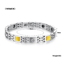 Pulsera De Piedra Imán De Titanio De Calidad Superior Para La Salud Con Diamantes De Imitación Para Amantes.