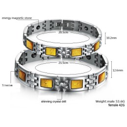 Pulsera De Piedra Imán De Titanio De Calidad Confiable Para La Salud De Los Amantes