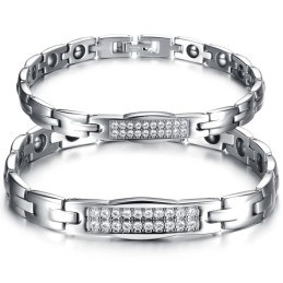 Pulsera De Piedra Imán De Titanio Con Diamantes, La Reina De La Salud Y La Calidad Para Amantes.