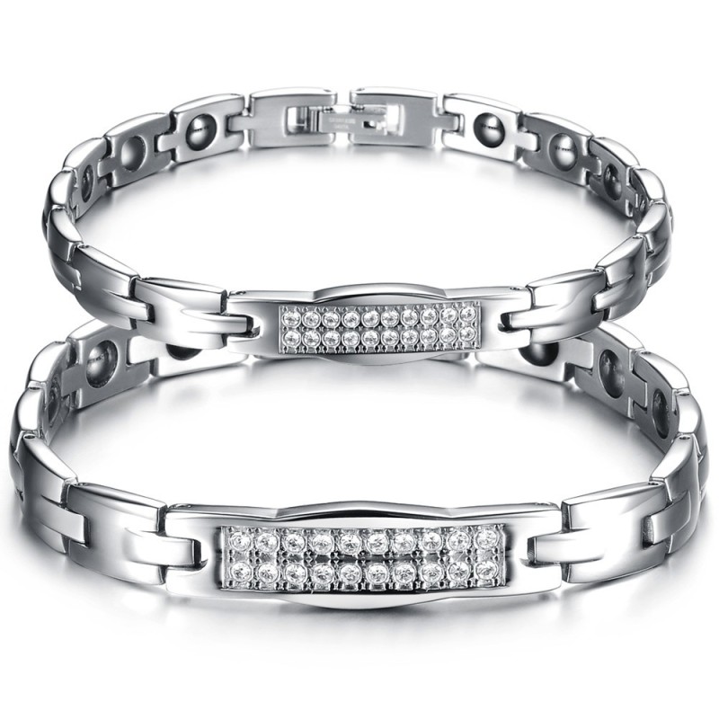 Pulsera De Piedra Imán De Titanio Con Diamantes, La Reina De La Salud Y La Calidad Para Amantes. Pulsera De Piedra Imán De Titanio Con Diamantes, La Reina De La Salud Y La Calidad Para Amantes.