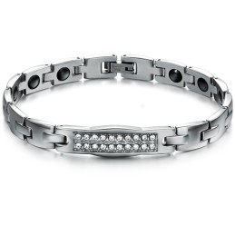 Pulsera De Piedra Imán De Titanio Con Diamantes, La Reina De La Salud Y La Calidad Para Amantes.