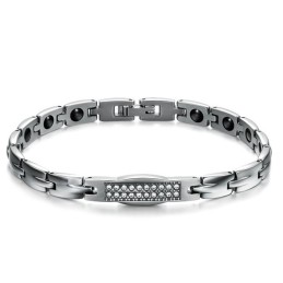 Pulsera De Piedra Imán De Titanio Con Diamantes, La Reina De La Salud Y La Calidad Para Amantes.