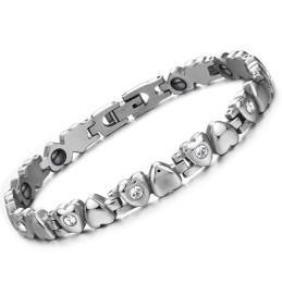 Pulsera De Titanio Con Forma De Corazón Para Mujer, De Calidad Superior, Con Diamantes De Imitación