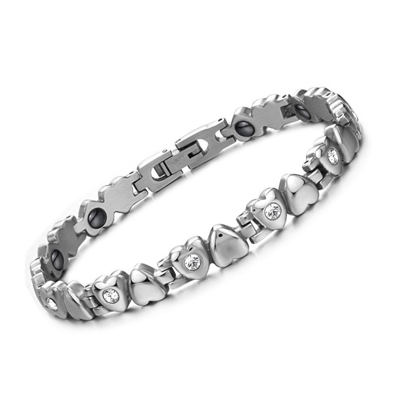 Pulsera De Titanio Con Forma De Corazón Para Mujer, De Calidad Superior, Con Diamantes De Imitación