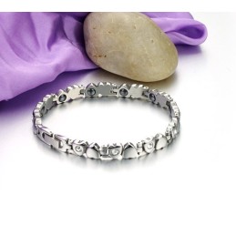 Pulsera De Titanio Con Forma De Corazón Para Mujer, De Calidad Superior, Con Diamantes De Imitación
