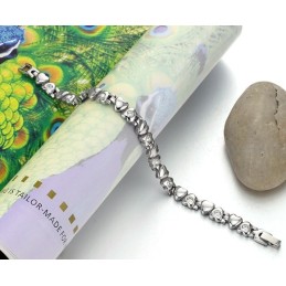 Pulsera De Titanio Con Forma De Corazón Para Mujer, De Calidad Superior, Con Diamantes De Imitación