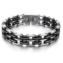 Pulsera De Silicona Y Titanio Para Hombre Con Calidad Y Cantidad Garantizadas