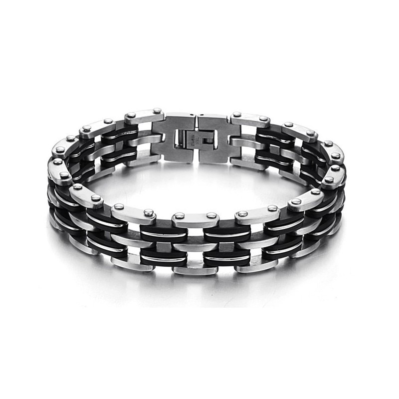 Pulsera De Silicona Y Titanio Para Hombre Con Calidad Y Cantidad Garantizadas
