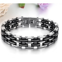 Pulsera De Silicona Y Titanio Para Hombre Con Calidad Y Cantidad Garantizadas