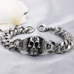 Pulsera De Titanio Con Calavera De Calidad Superior