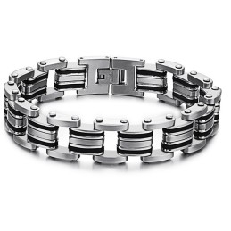 Pulsera Clásica De Silicona Y Titanio Para Hombre, De Calidad Estable.
