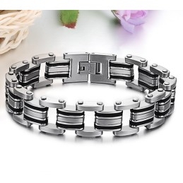 Pulsera Clásica De Silicona Y Titanio Para Hombre, De Calidad Estable.
