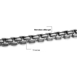 Pulsera Clásica De Silicona Y Titanio Para Hombre, De Calidad Estable.