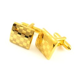 Gemelos Cuadrados De Titanio Con Baño De Oro
