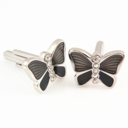 Gemelos De Titanio Con Forma De Mariposa Y Diamantes