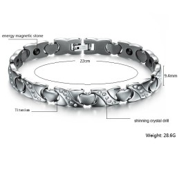 Pulsera De Titanio Con Forma De Corazón Y Diamantes, Calidad Y Cantidad Garantizadas