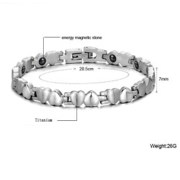 Pulsera De Titanio Con Forma De Corazón, Completa En Especificaciones