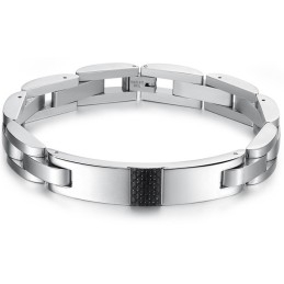 Pulsera De Titanio Y Fibra De Carbono Negra Para Hombre, La Reina De La Calidad