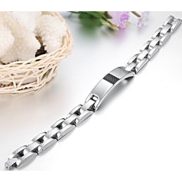 Pulsera De Titanio Y Fibra De Carbono Negra Para Hombre, La Reina De La Calidad