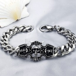 Pulsera De Titanio Con Calavera Para Hombre De Excelente Calidad