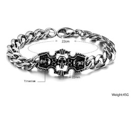 Pulsera De Titanio Con Calavera Para Hombre De Excelente Calidad